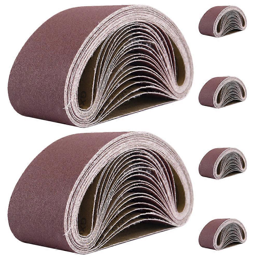 Woodworking Sanding Belt 80 Grit Designed for Sander Machine Ideal for Industry Light Brown Polishing 6Pcs