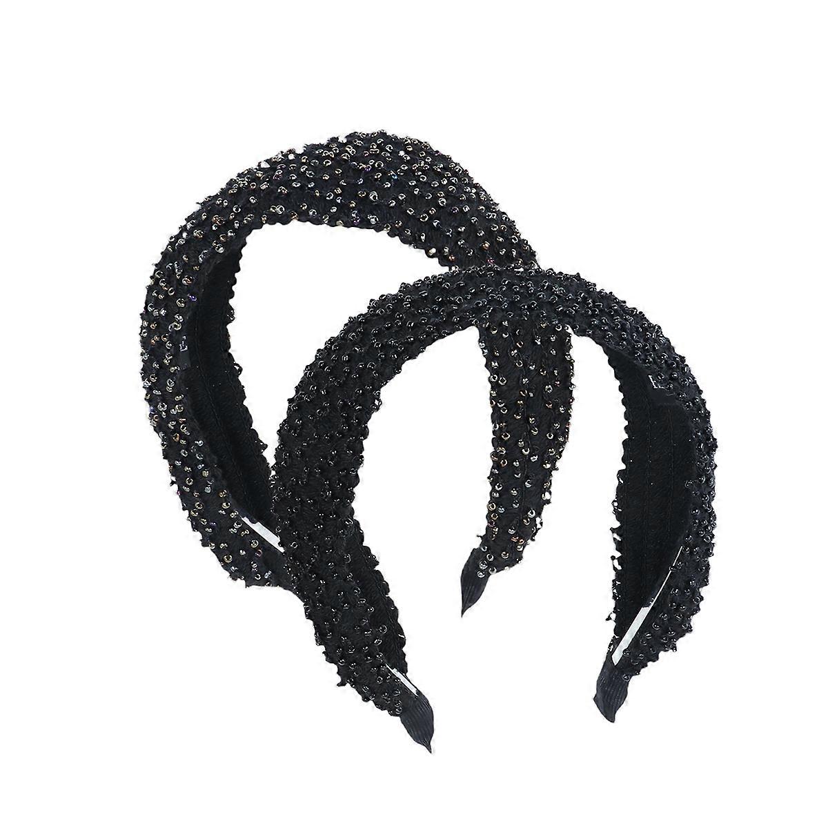 Charming Wide Hairband for Women Handmade Cloth and Metal Assorted Color One Size Fits All