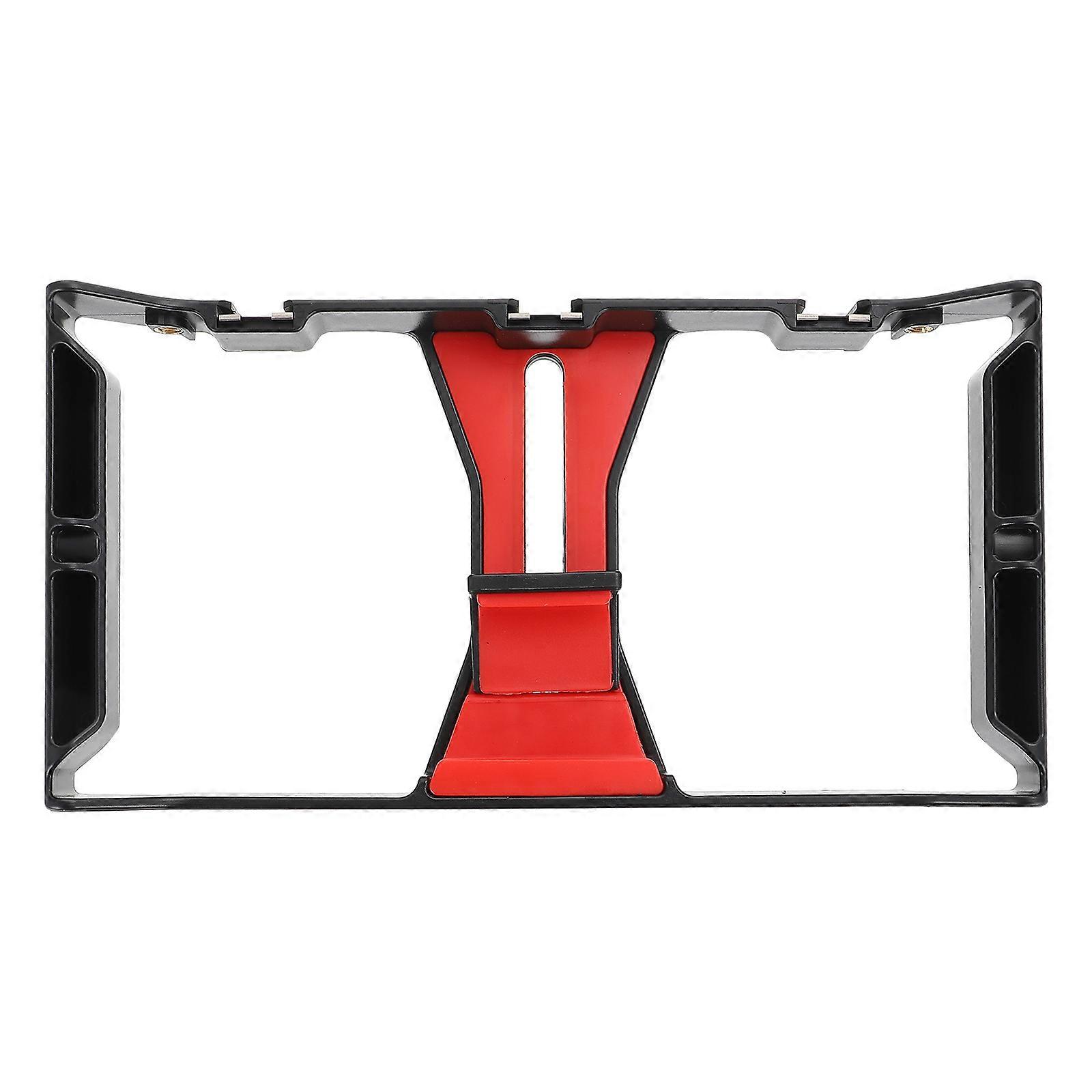 Handheld Smartphone Video Rig with Retractable Design and Tripod Mount for Comfortable Phone Use Black 100mm