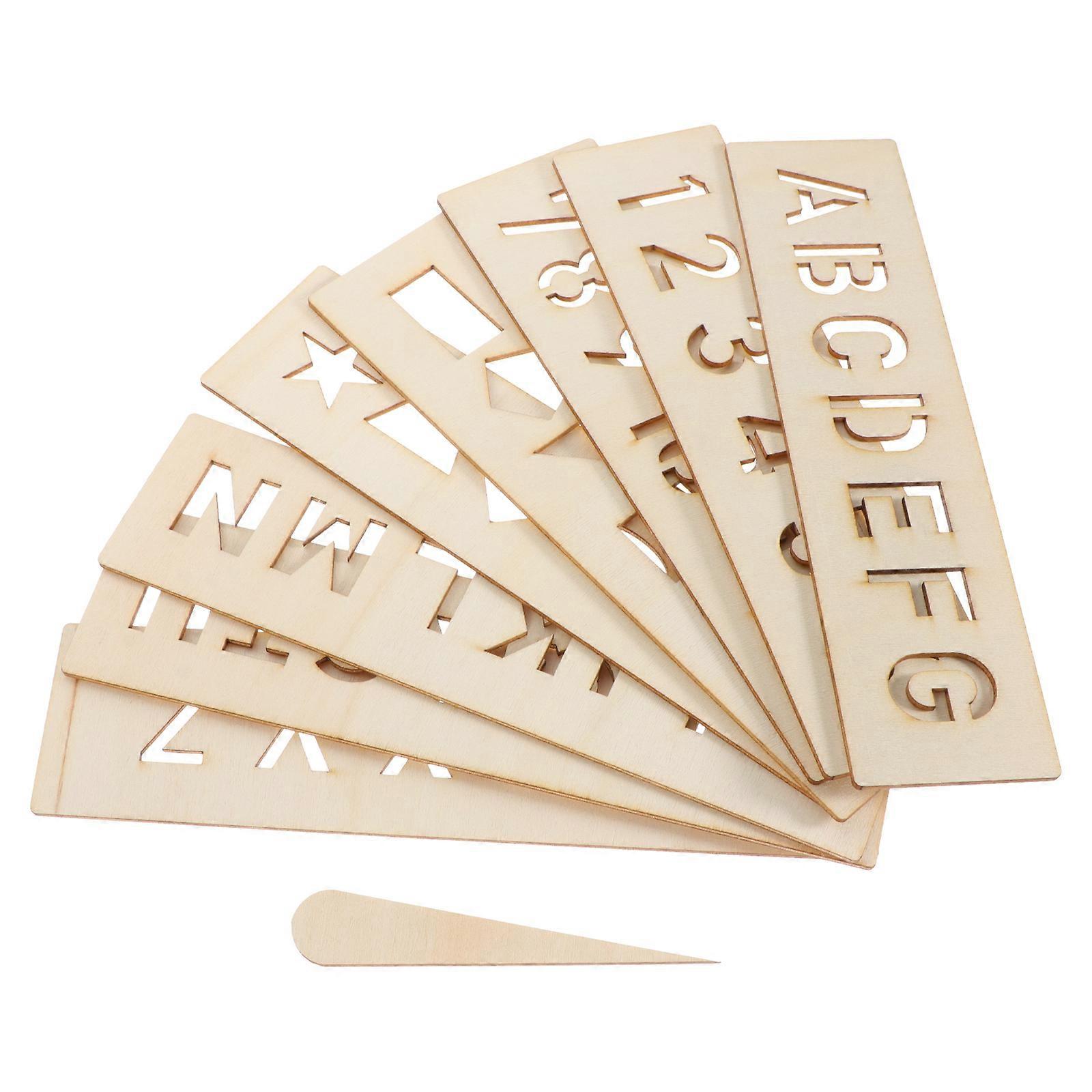 1 Set Wooden Tracing Board for Writing Hollow Practice with Recognition Toys