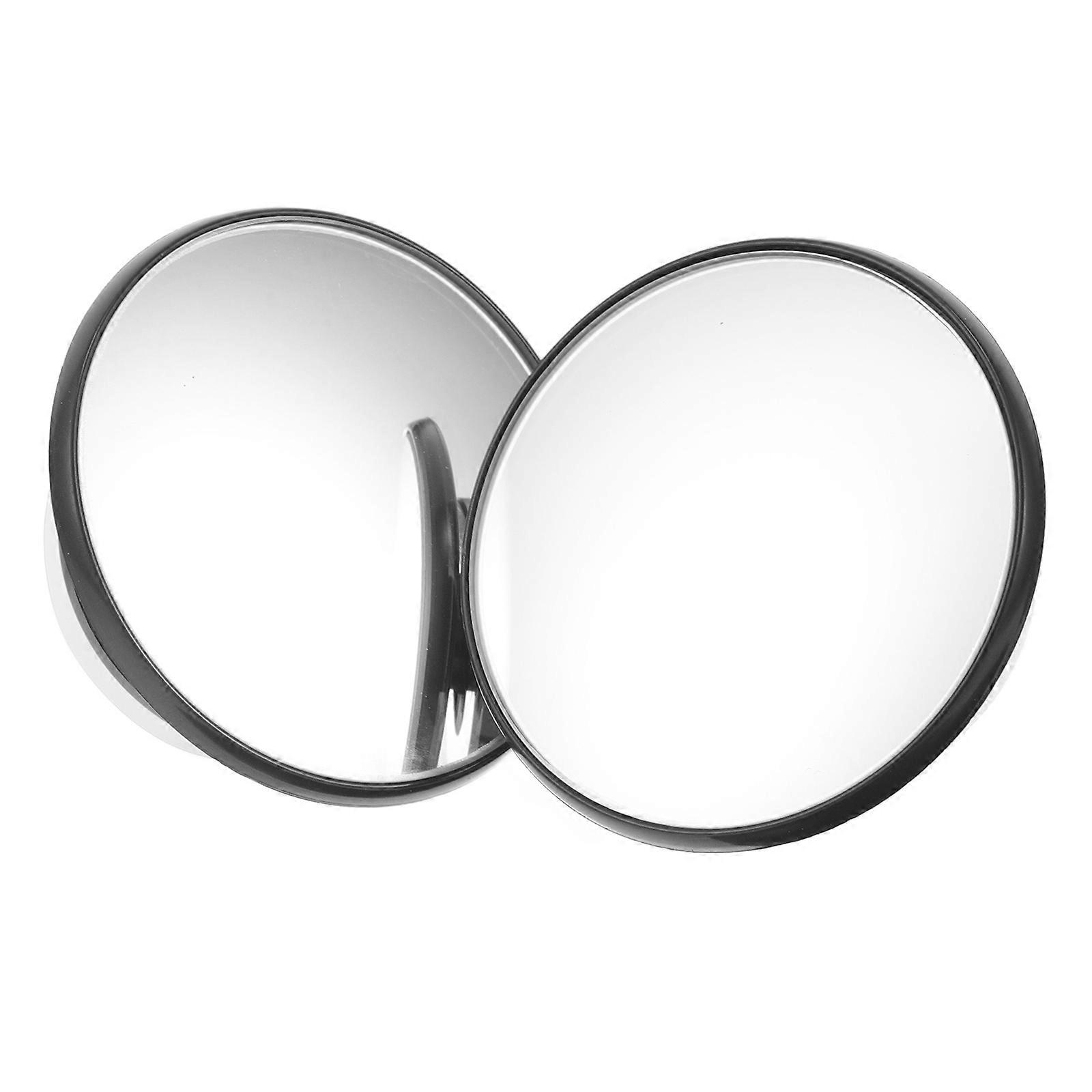 2pcs Round Glass Convex Mirrors with Plastic Frame for Cars SUVs Motorcycles Trucks Trailers RVs Boats