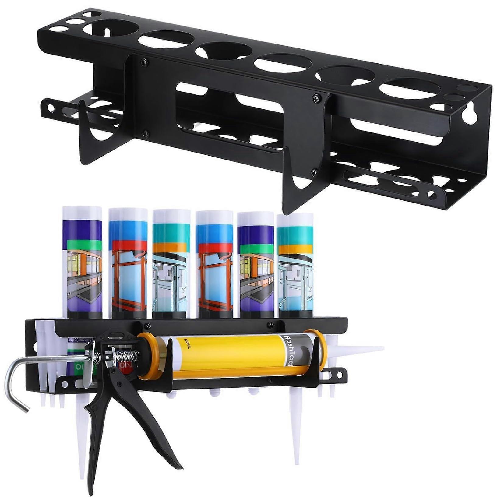Sturdy Carbon Steel Grease Gun Holder with Mounting Holes for Workshop