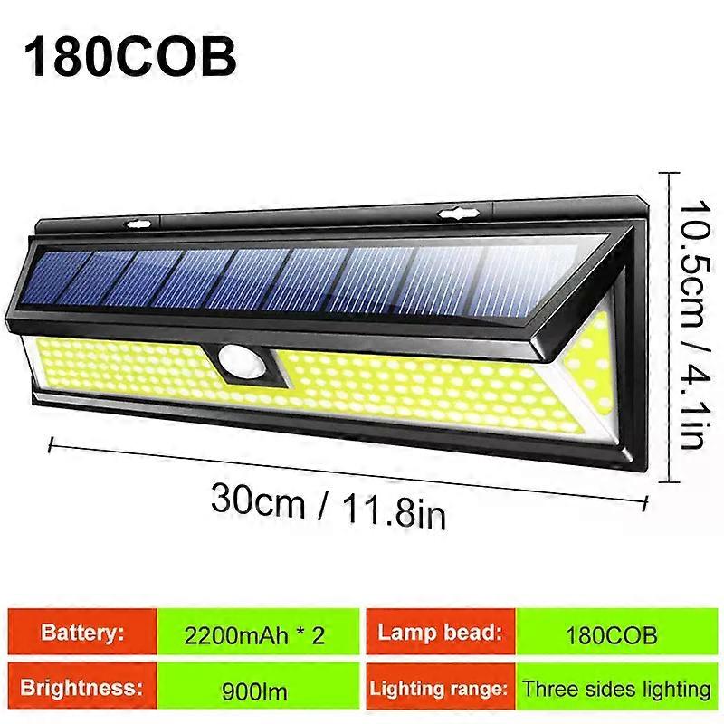 Solar Lights Outdoor 180 COB Solar LED Wall Lamp Waterproof Motion Sensor 3 Modes Super Bright compatible Garden Front Door Garage Path