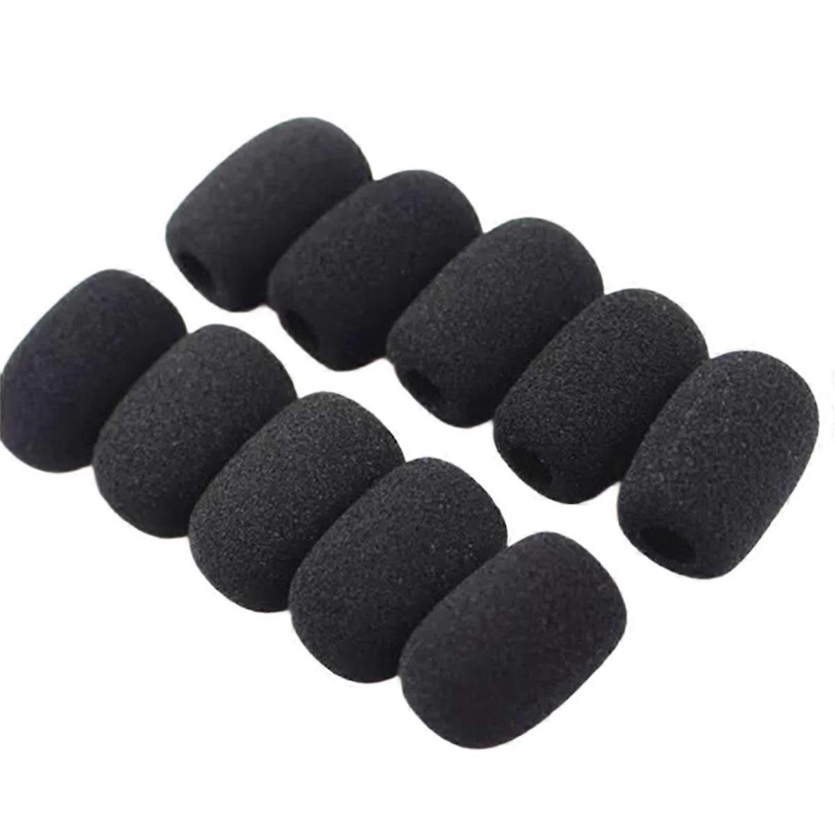 10pcs Microphone Head Cover Breathable Foam Mic Windscreen for Headset Collar Mic