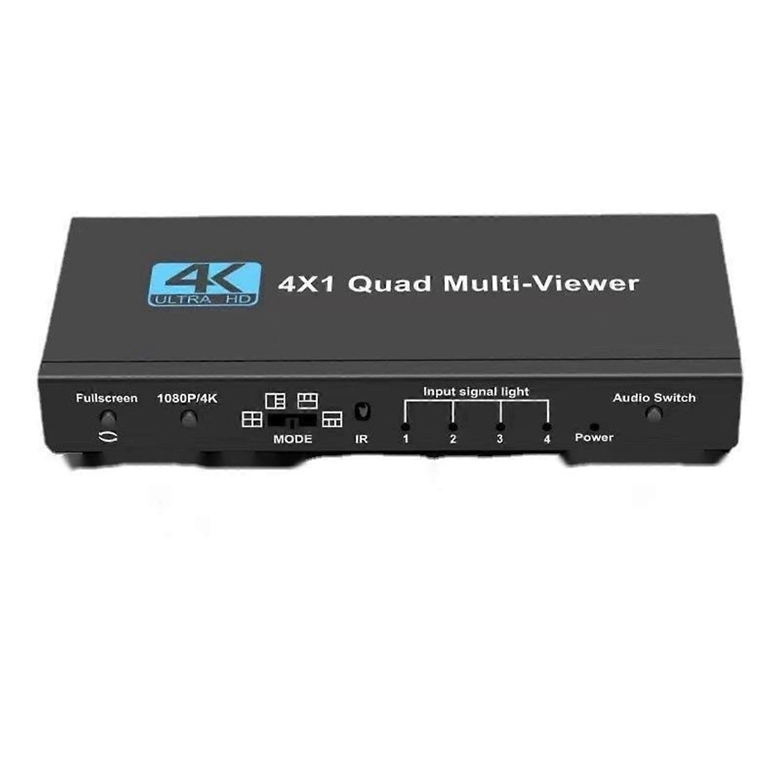 4K 4x1 Quad Multiviewer HDMIcompatible switcher Seamless Quad Screen Real Time Splitter 4 in 1 out HDMI Switch Adapter
