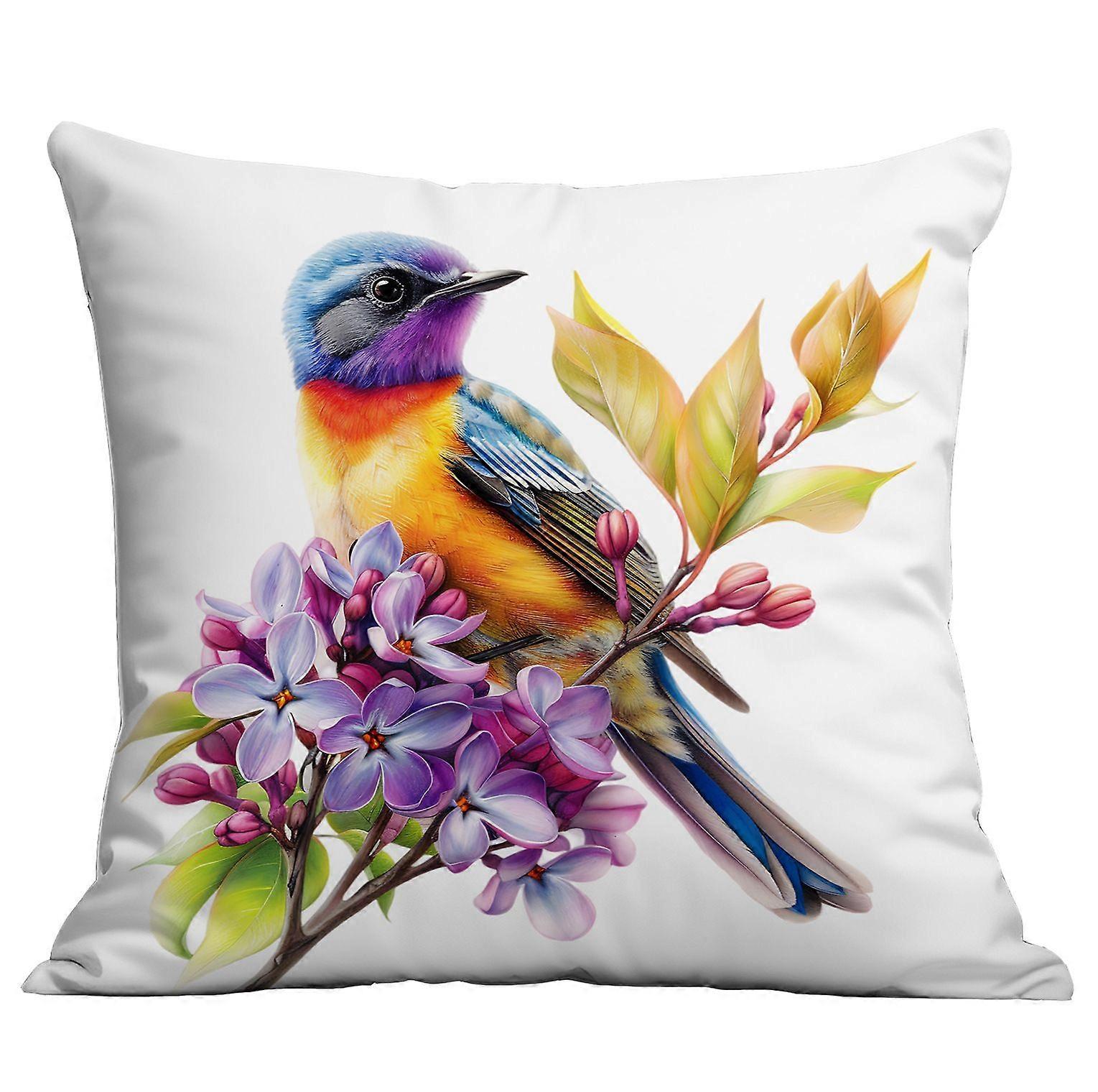 4pcs Arrival Spring Flower-Bird Print Pillow Cover Home Living Room Sofa Cushion Throw Pillowcase Factory Direct