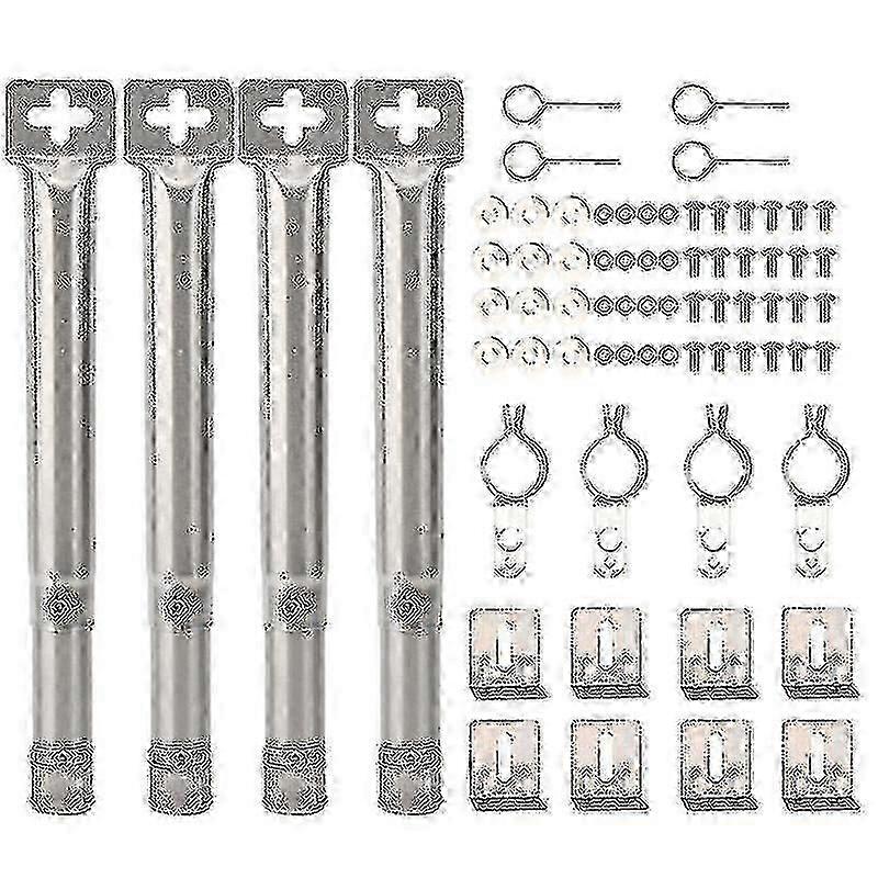 4pcs Universal Adjustable Stainless Steel Bbq Gas Grill Replacement Straight Pipe Tube Bar