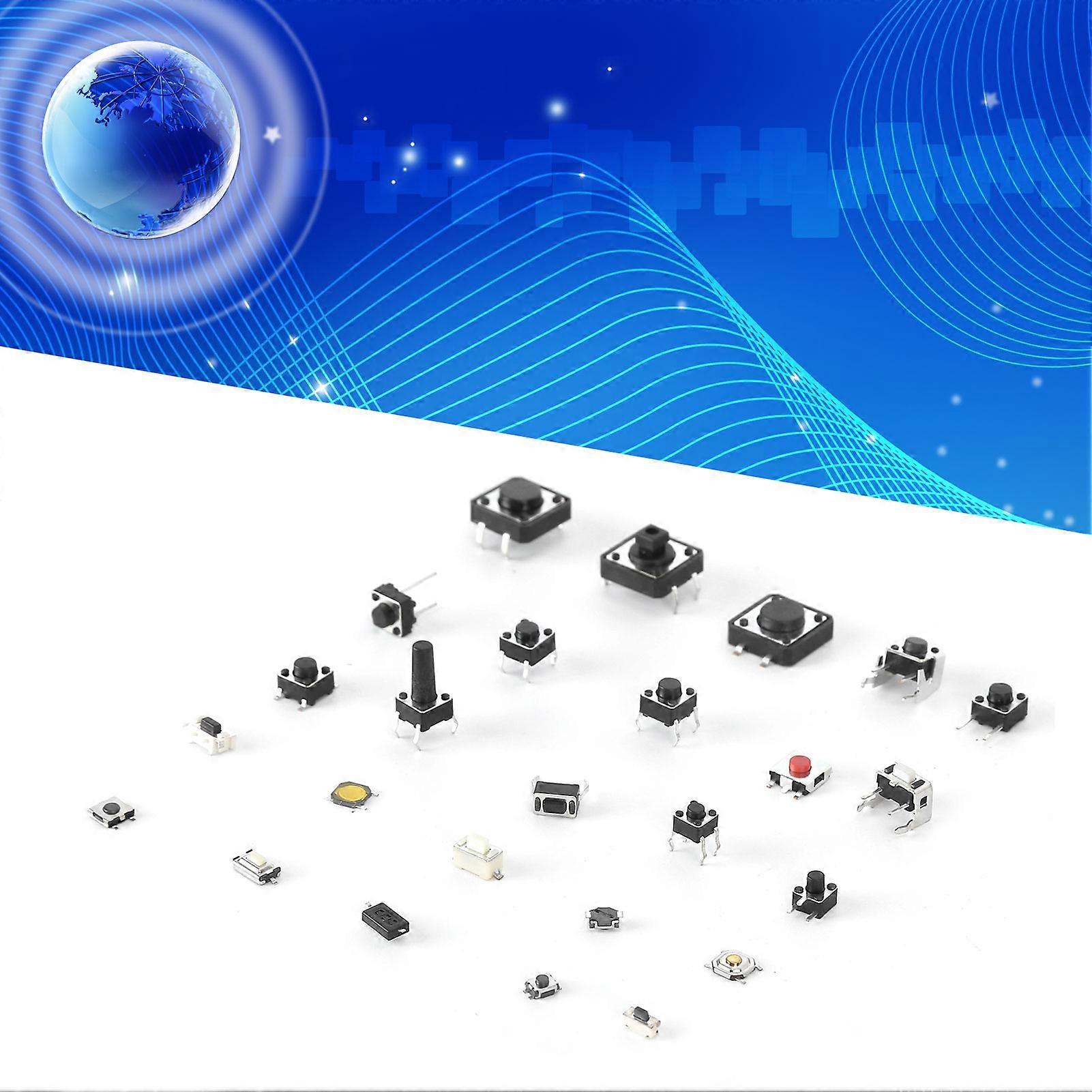 125Pcs Tactile Push Button Switch Kit 12V 50mA 3x6 to 12x12mm