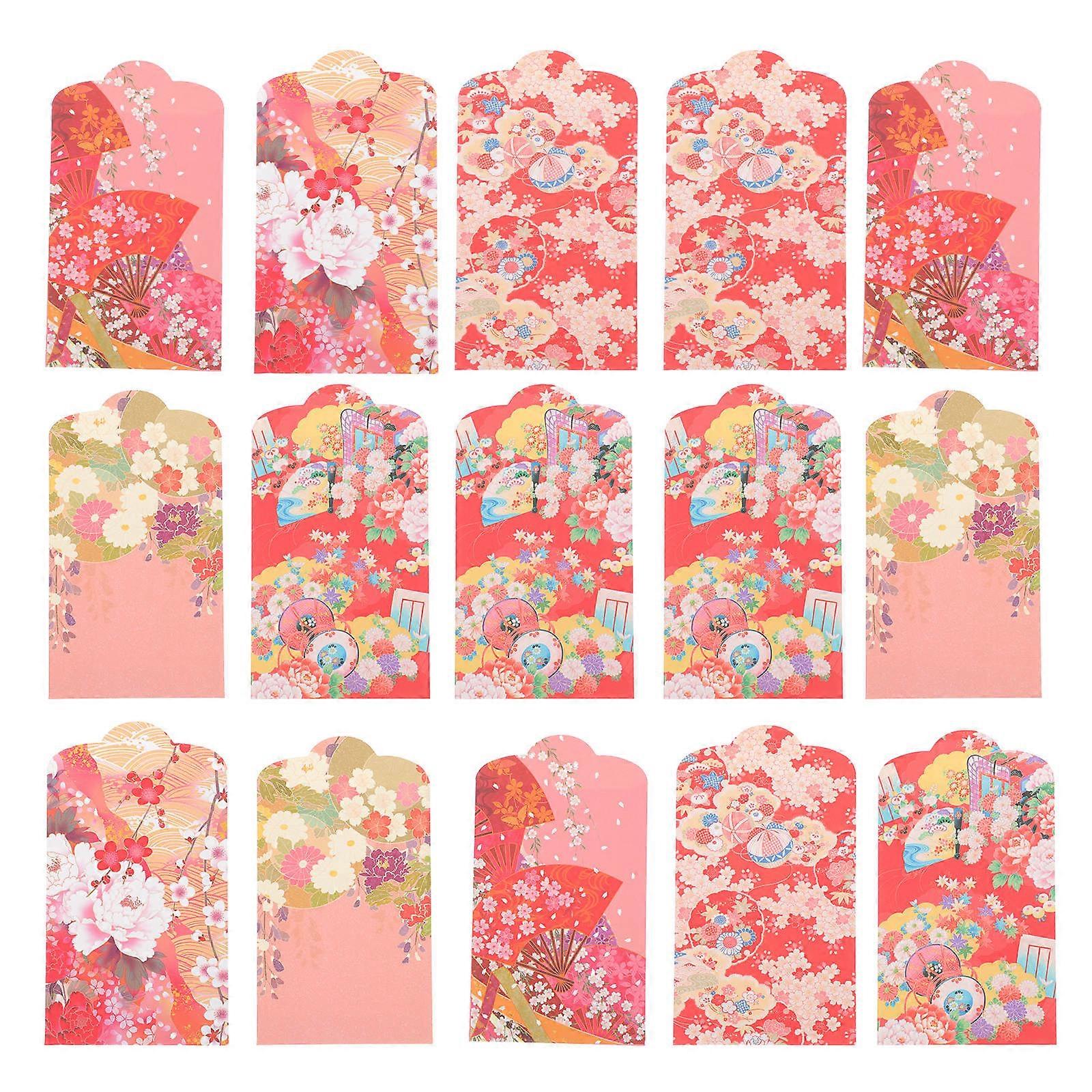 50pcs Japanese Style Red Envelopes for Celebration, Spring Festival Creative Red Packets Gift Bags with Smooth Surface Design