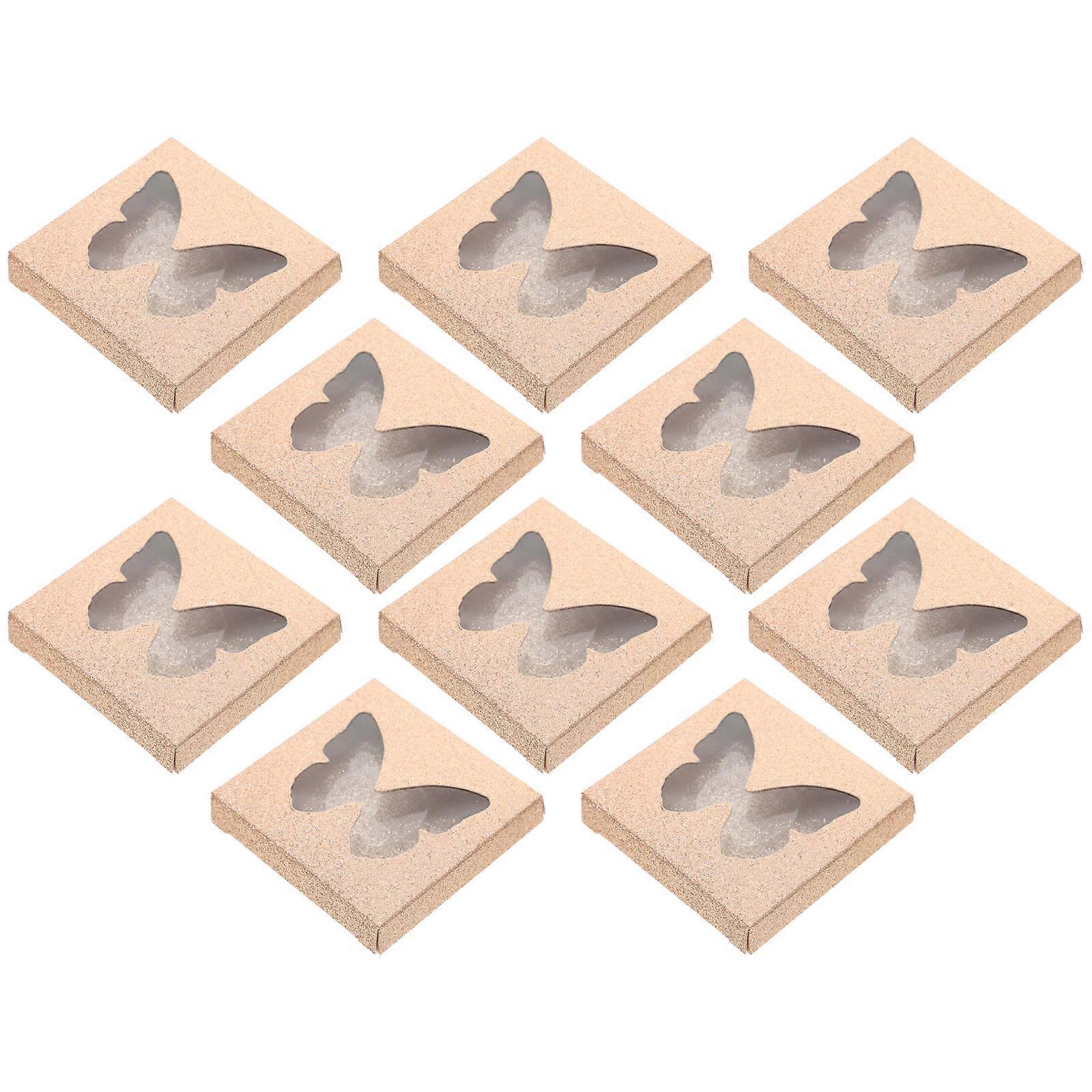 Delicate Lash Box False Eyelash Packaging Box Daily Use Golden Square for Protection 30Pack