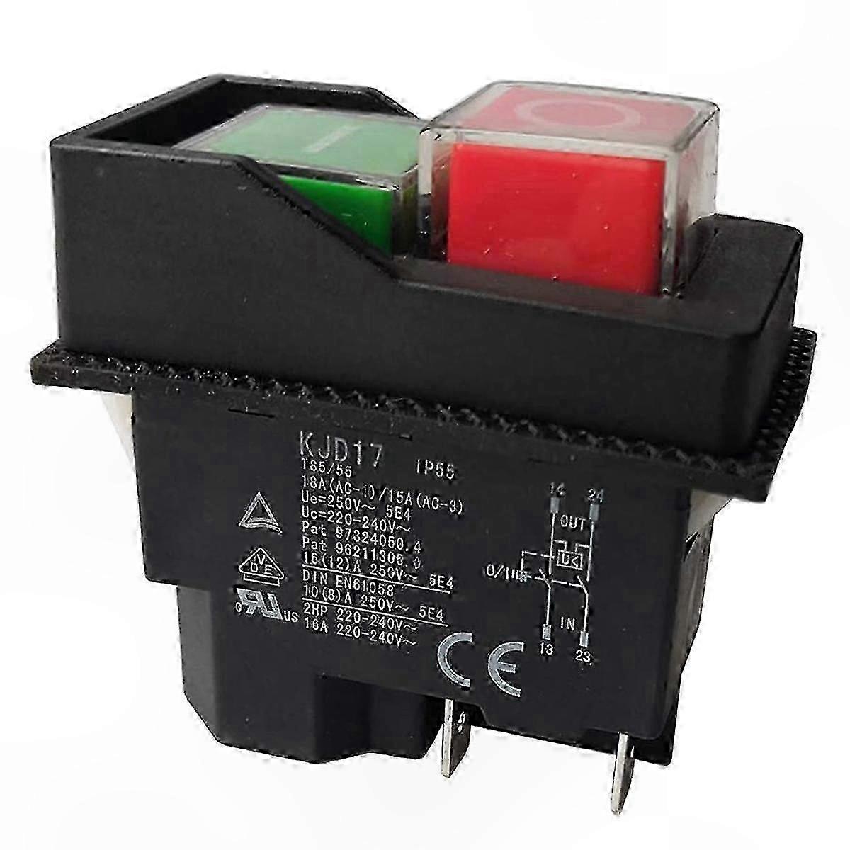 4-Pin Push Button Switches for Garden Tools, 220V Electromagnetic Terminals