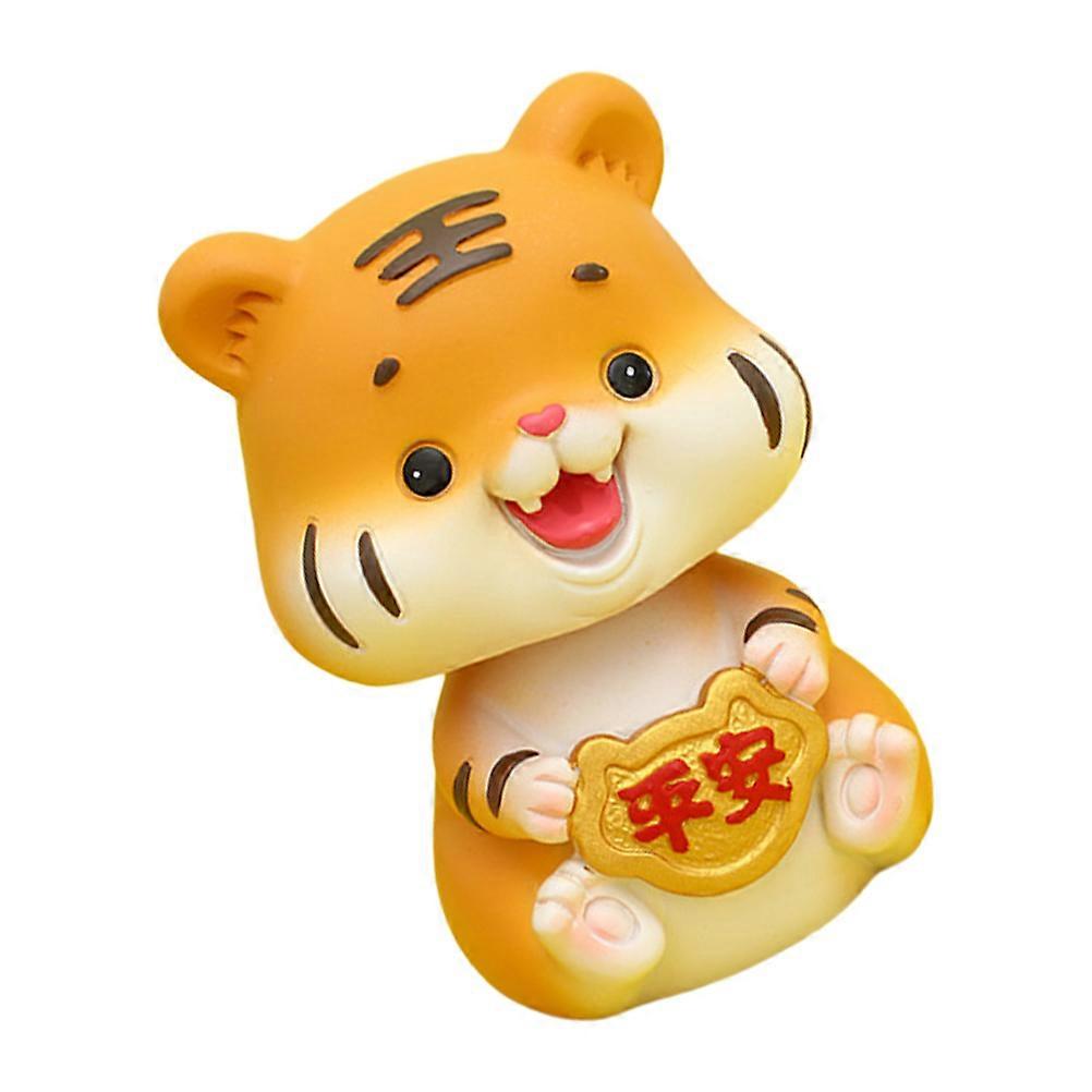 Tiger Figurine Resin Statue for Indoor Decoration Orange Resin Material with 1Set