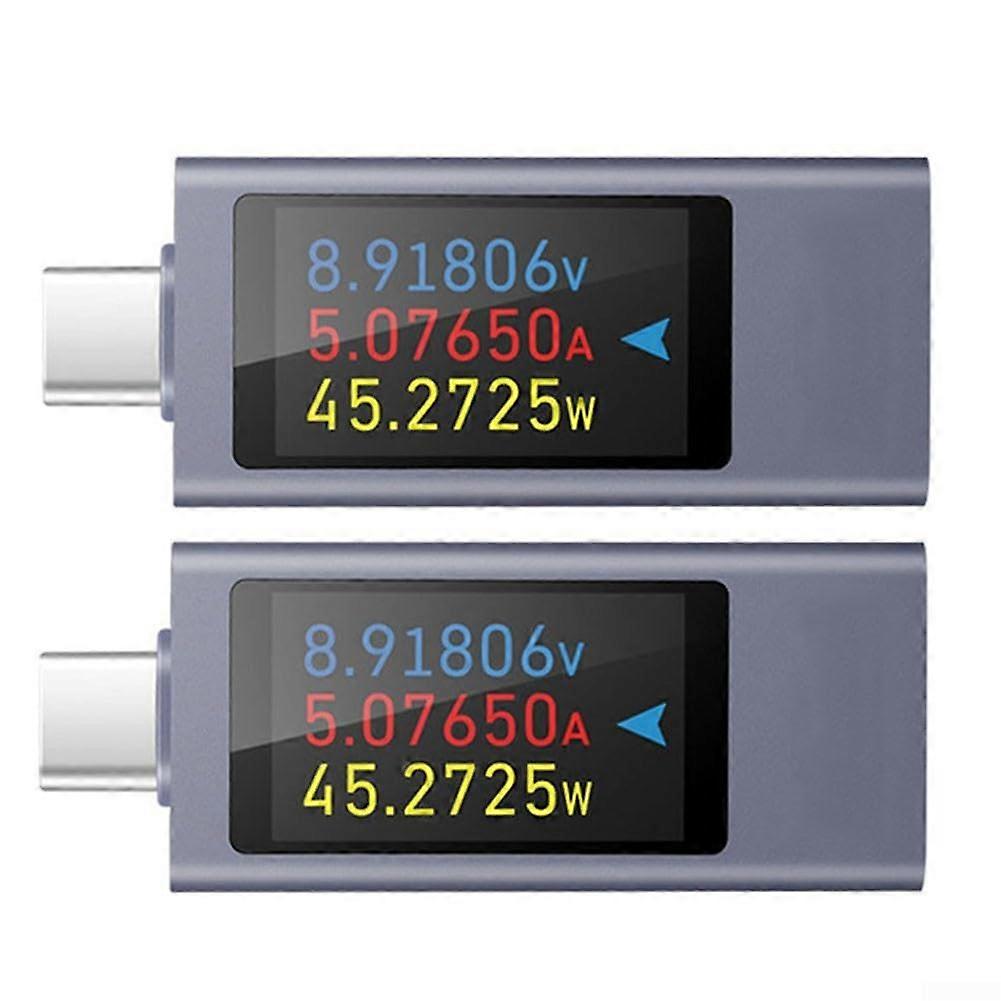 USB C Voltage Current Measurement Tool 2PCS Set with Comprehensive Display Features for Users