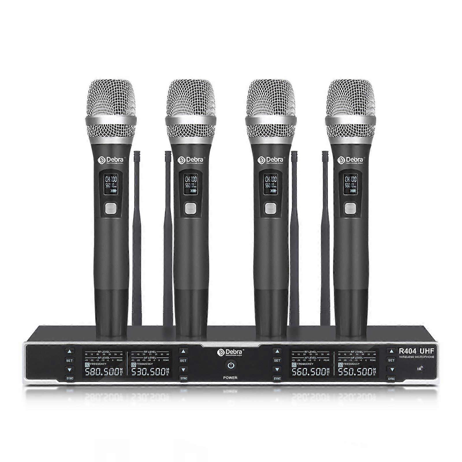 DEBRA R404 UHF Wireless Microphone 4-in-1 Professional Stage Performance Conference Handheld Mic