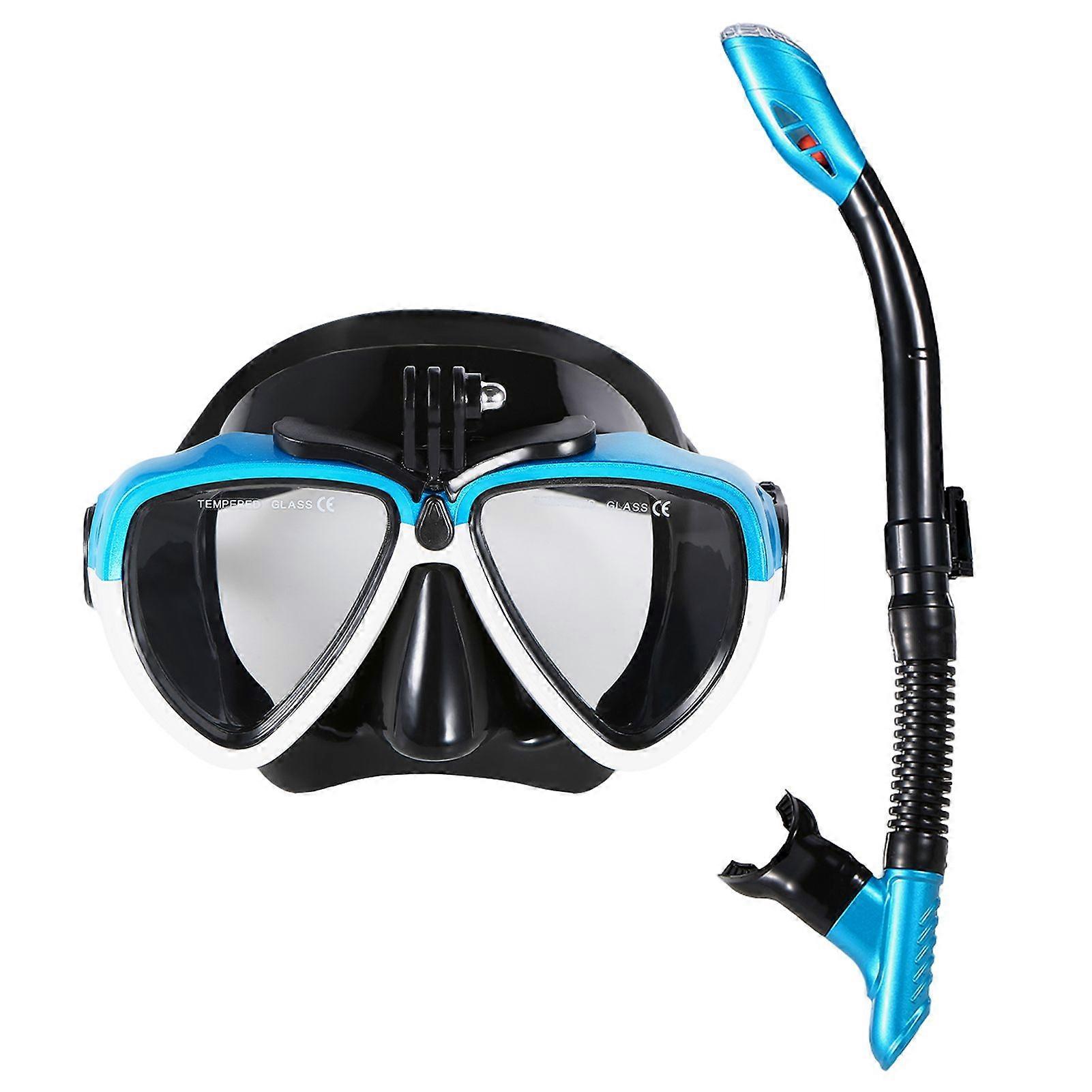 Anti-fog Snorkeling Goggles Mask Scuba Diving Snorkel Swimming Goggles Glasses with Camera Mount
