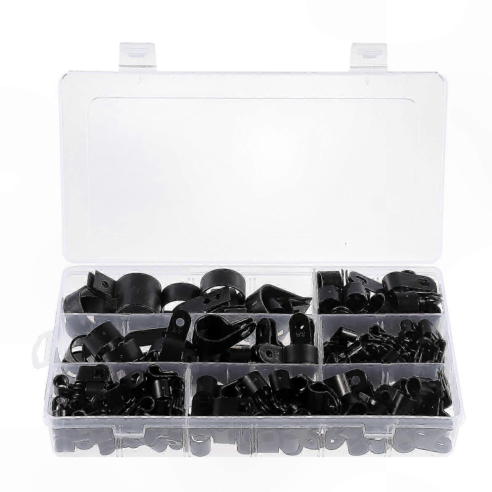 200-Pack Durable R-Type Clips for Cable Organization - Manage Wires and Cords Efficiently at Home or Office