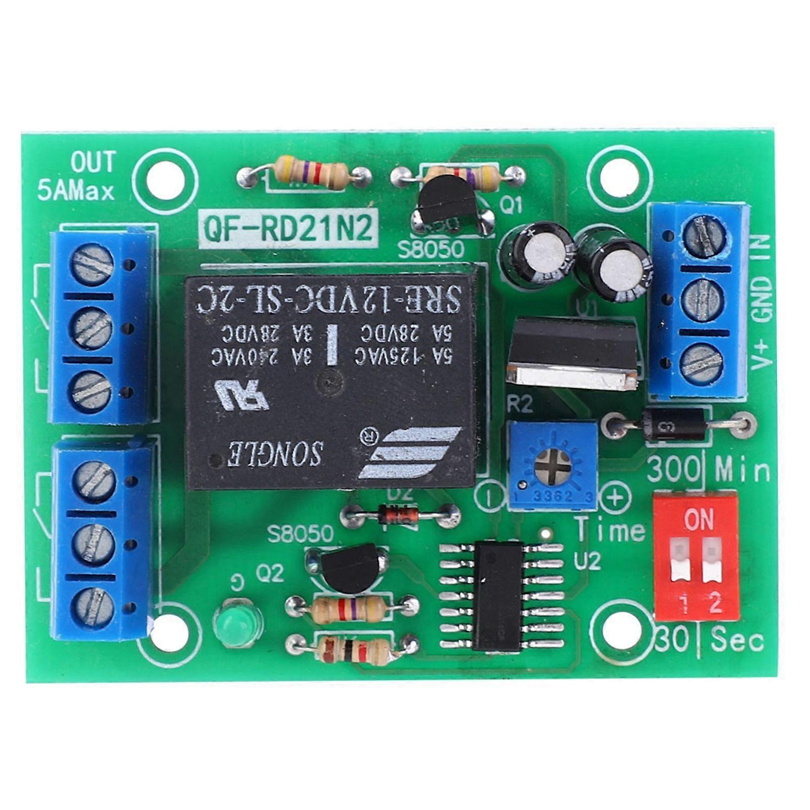 10-16V Delay Off Time Relay Module Timer Switch DPDT 2 Channel Output