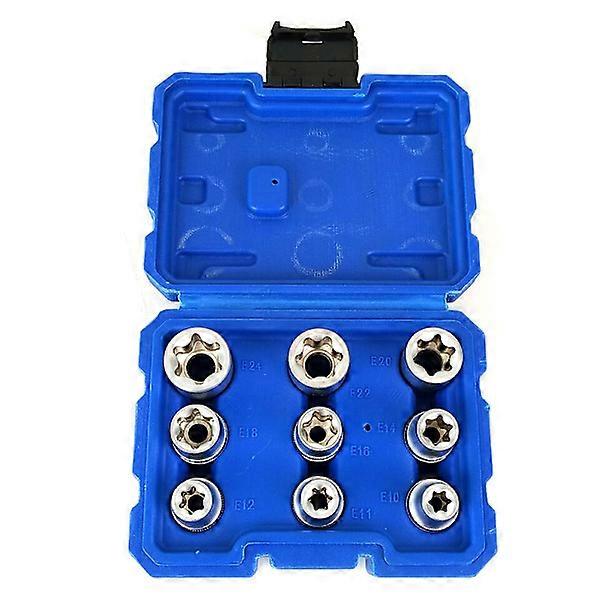 Blue 9-Piece Torx Socket Wrench Set