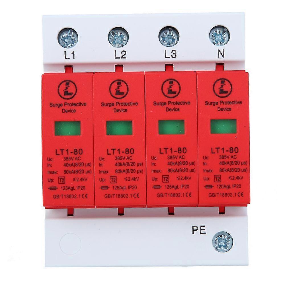 4P LT180 Surge Protector 80ka Protection Module Appliances Low Voltage Arrester Red