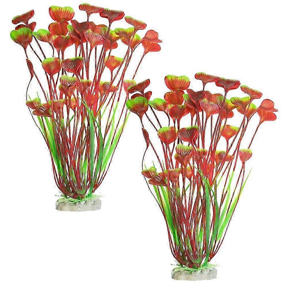 Akvaryum süsleri simülasyonu su bitkileri, akvaryum plastik simülasyonu bitki süsleri.--kırmızı