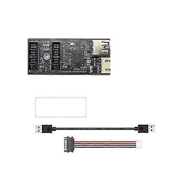 19-pin to Type E + 19-pin Motherboard 1 to 2 Splitter Usb 3.2 Hub Adapter A-key 19-pin to Double 19p Ext