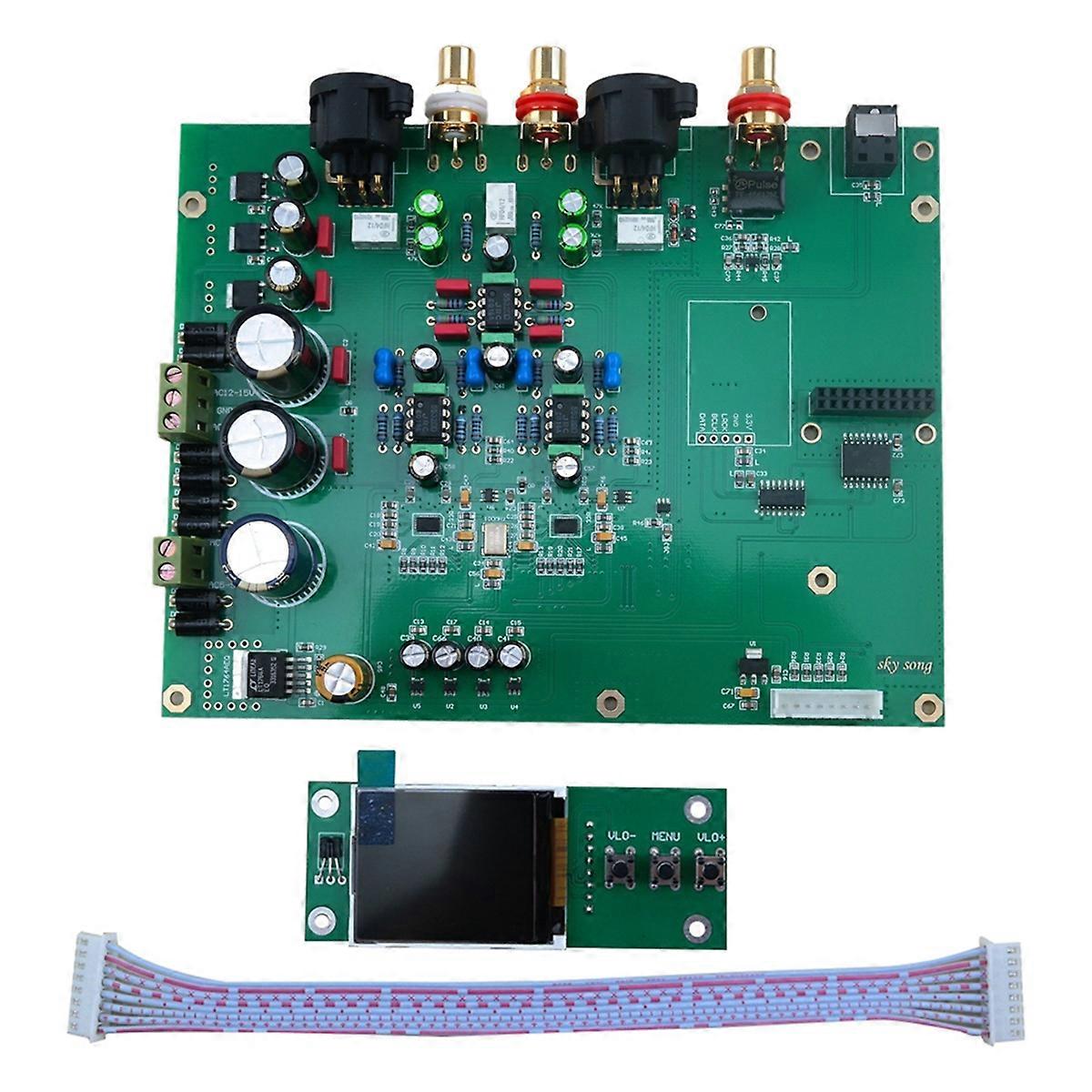 Dual ES9038q2m Decoder HiFi Coaxial PCM384k DSD128 Kit with TFT Screen USB DSD512 Bluetooth Input Tuning Version