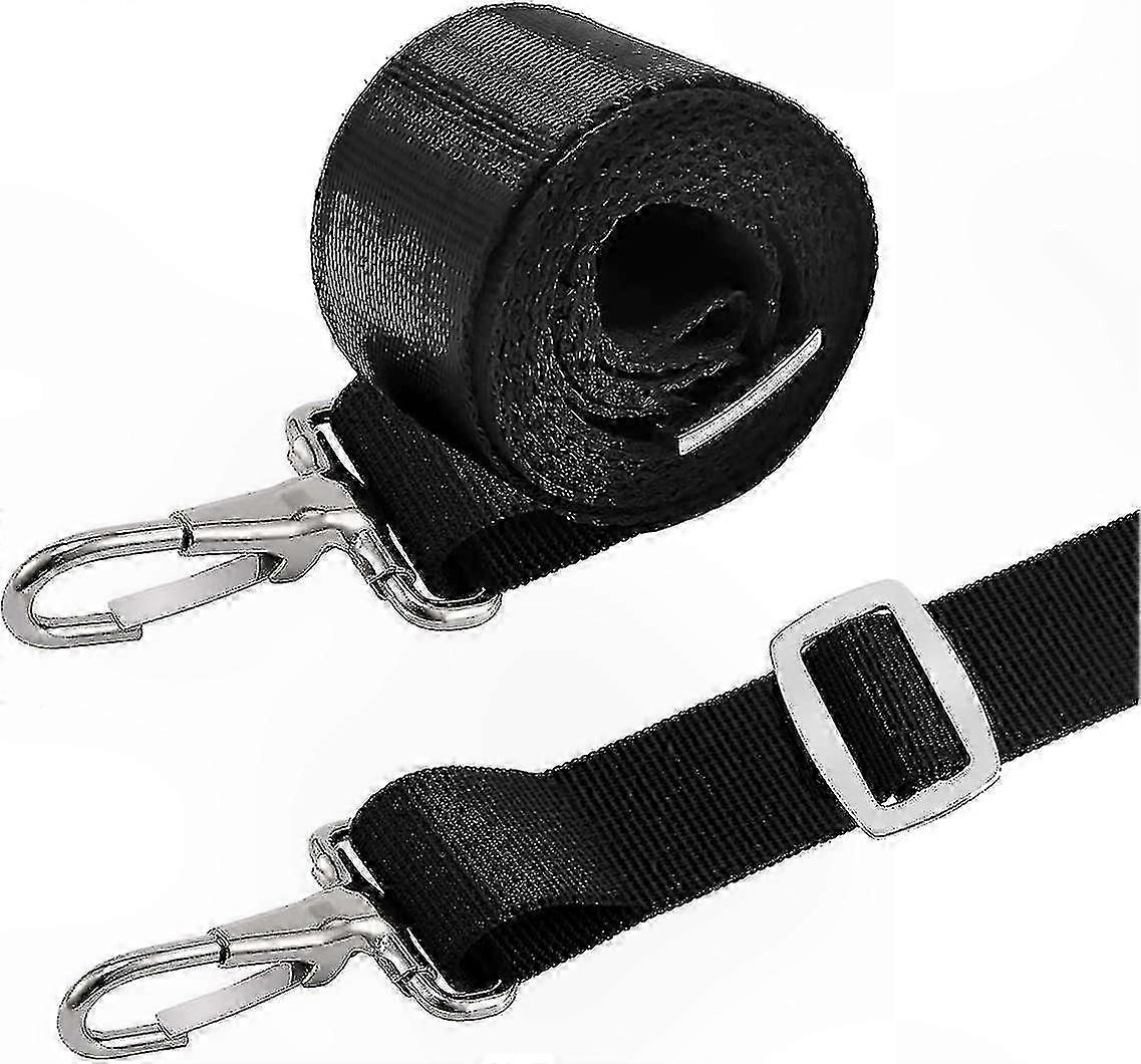 Marine Adjustable Strap Loops with Snap Hook, 28"-55" Awning Webbing Hardware for Boat Covers (2 Pack)