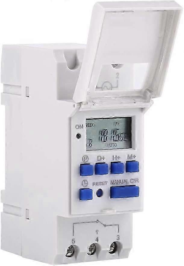 Digital Timer Switch, Weekly Programmable Light Switch Electronic Relay Timer with LCD Display, AC220V(220V)white1Pcs