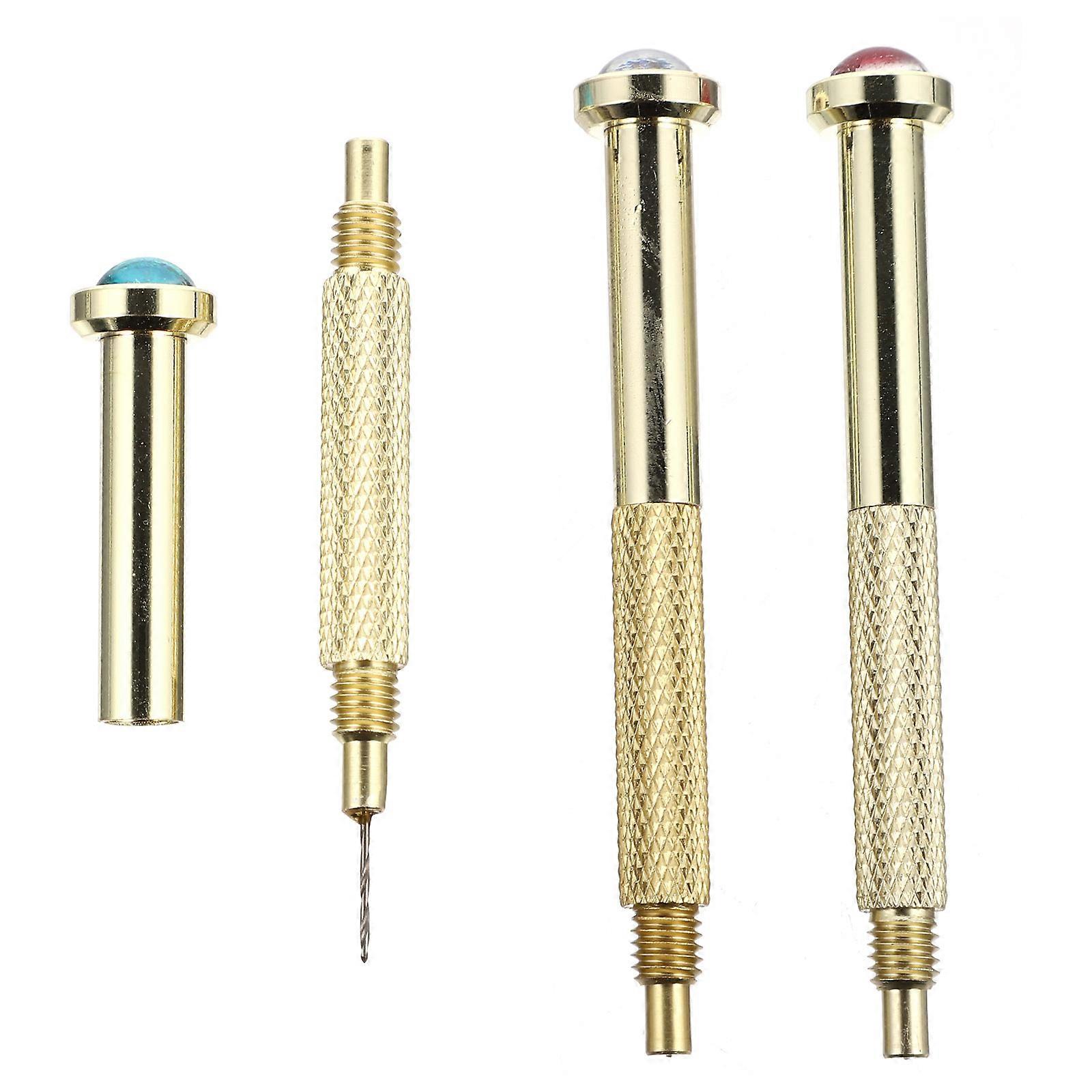 Golden Metal Nail Art Device for Dangle Charm Piercing with 3Pcs Tool