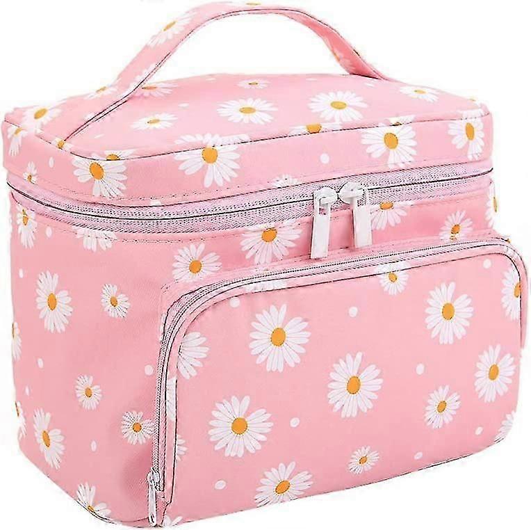 デイジートラベルメイクアップバッグブラシホルダー付き大型化粧品バッグメイクアップバッグオーガナイザーメイクアップバッグ女性用女の子Szi
