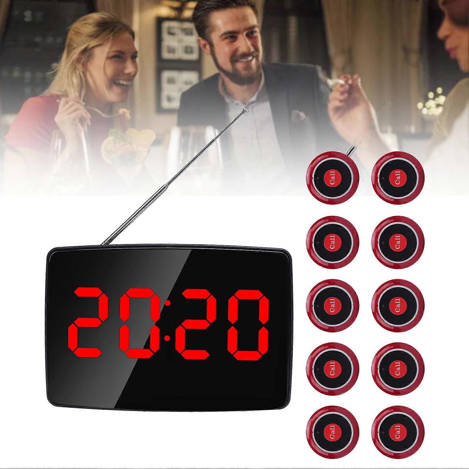 Wireless Restaurant Table Call System 20 Bells with Receiver US Plug