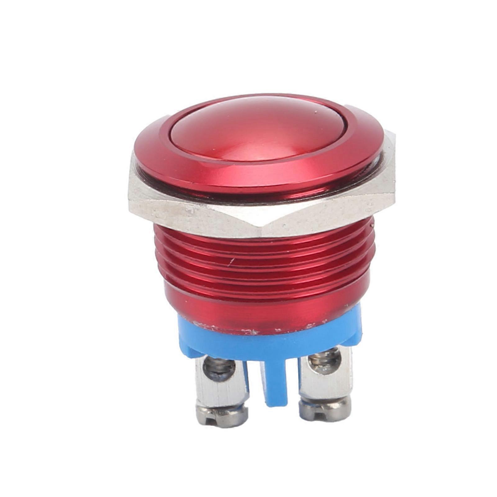 Metal Push Button Switch Ball Full Oxidation Self Reset Jog Screw Foot Power Control 16mm (Red )