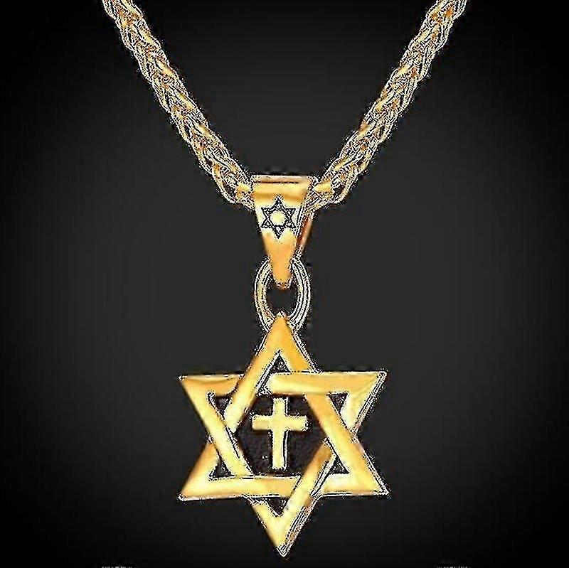 Collier pendentif étoile de David plaqué or Bijoux juifs pour femmes hommes