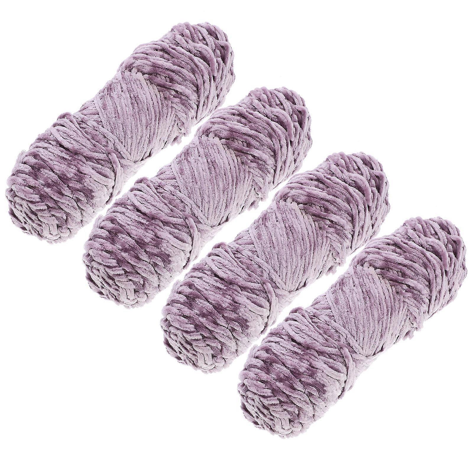 Gold Velvet Thread Material for Knitting Use 4Pcs DIY Scarf