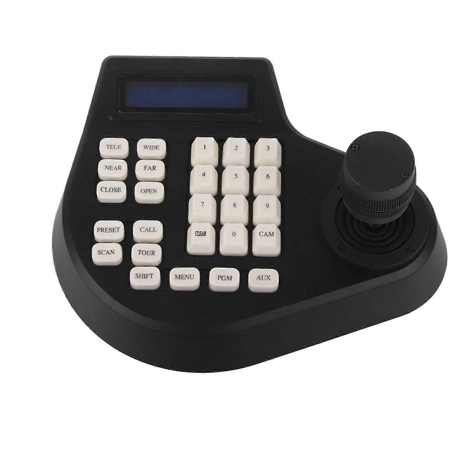 3D PTZ Camera Keyboard RS485 PTZ Joystick Controller LCD Display Control Device for Safety Monitor UK Plug 100240V