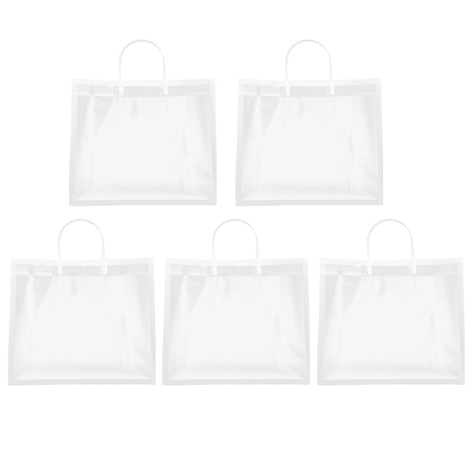 Reusable Gift Bag PVC Handheld Shopping Bags for Storage Use 5Pcs