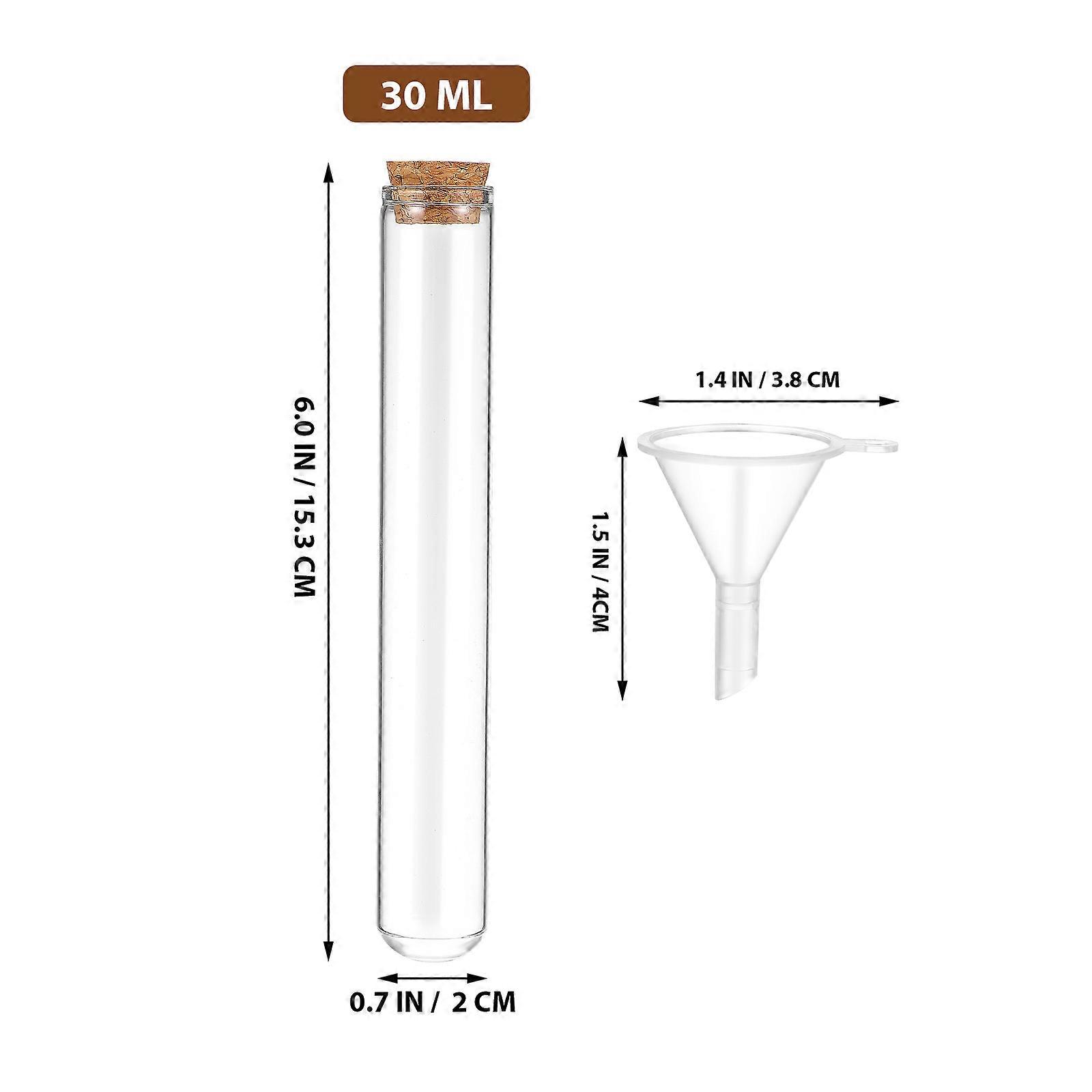 Clear Test Tube Glass Test Tubes with Cork Stoppers for Scientific Use 80Pcs