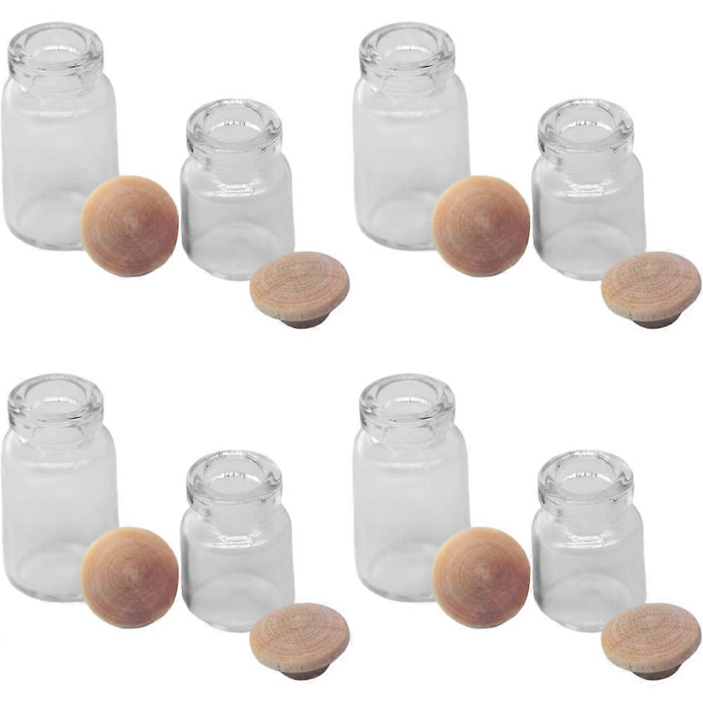 Miniature Glass Bottles Doll House Decoration with Stoppers 16Pcs Set