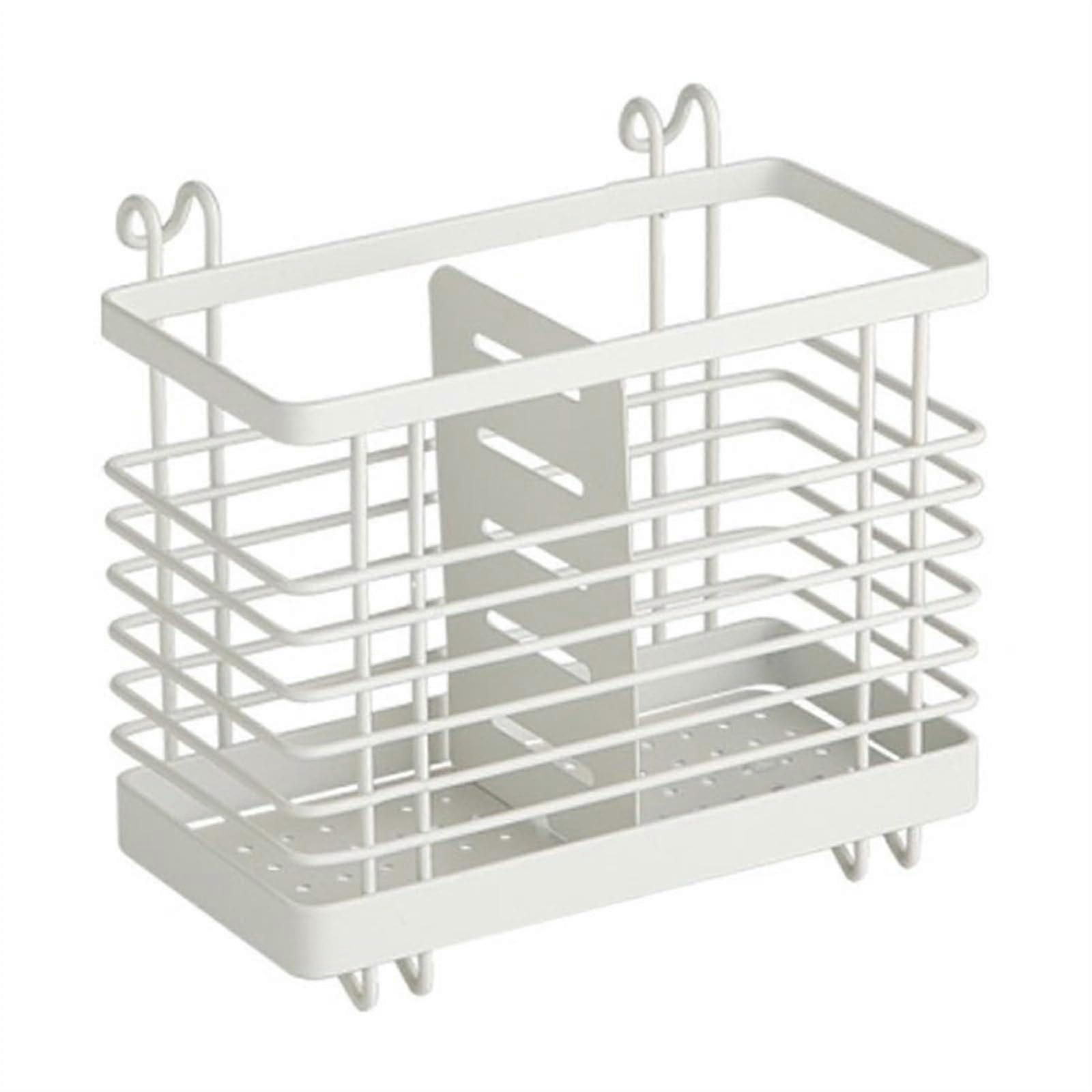 White Kitchen Utensil Holder - Organizer & Drying Rack