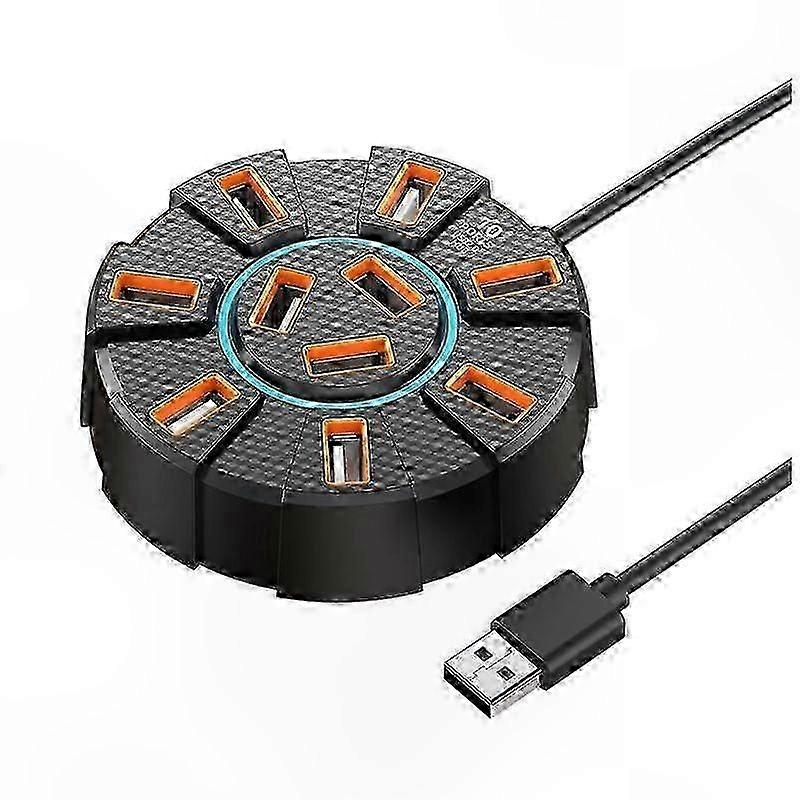 10-Port USB 2.0 Hub Adapter with 5Gbps High-Speed Data Transfer for PC and Laptop Connectivity Expansion