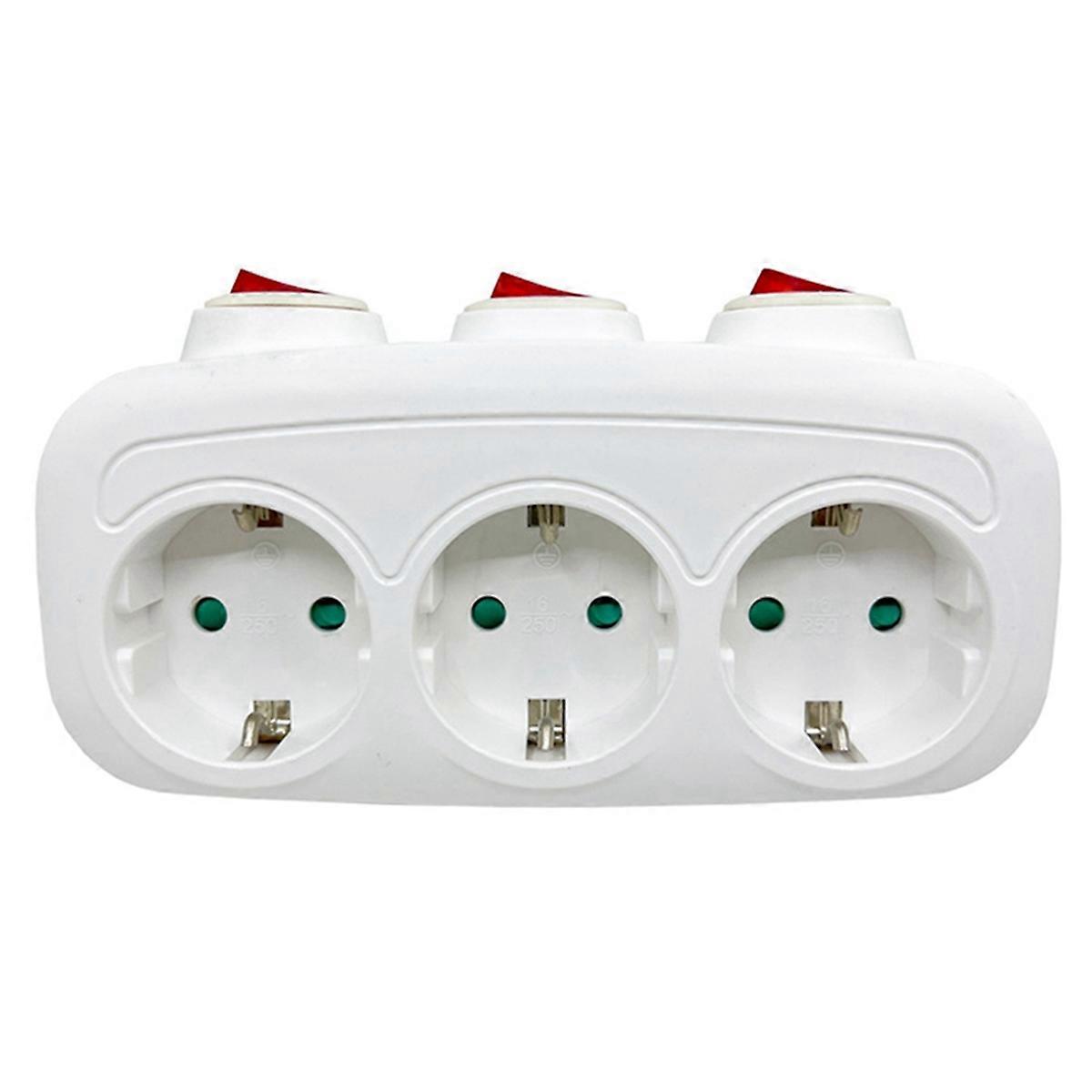 1 to 3 Way Extension Socket with on/OFF Switch Universal Germany France Standard AC Outlet Wall Power Converter EU Plug