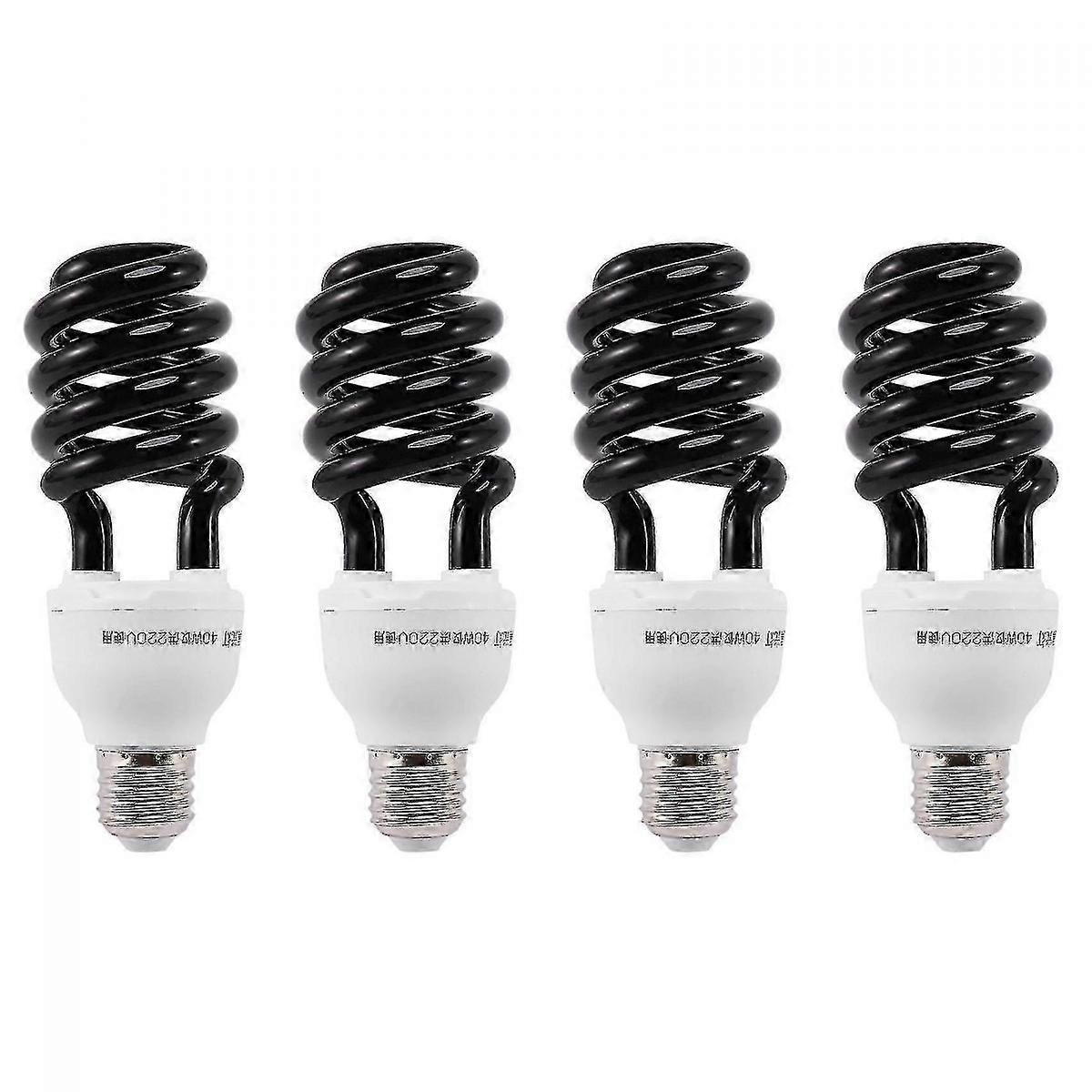 4x E27 40W UV Blacklight CFL Spiral Bulb 220V
