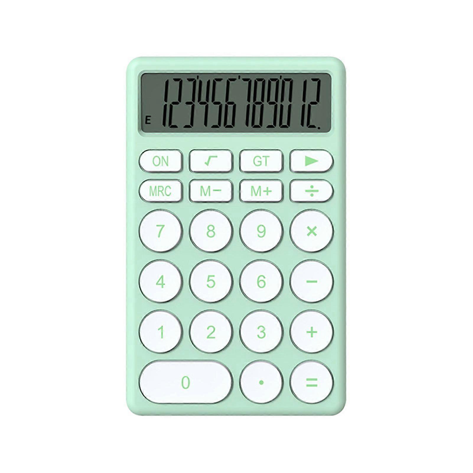 Cartoon Calculator Multifunctional Handheld Small Pocket Calculator with Large Display for Desktop Office School Home Green