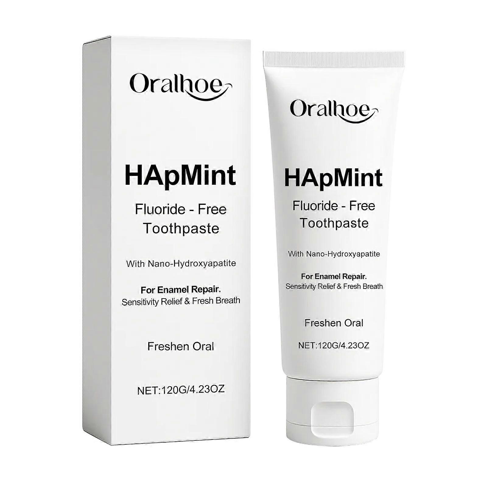 Oralhoe Fresh Mint Toothpaste Protects Gums, Cleans Yellow Stains And Tartar, Freshens Breath, And Whitens Teeth. Tooth-Protecting Toothpaste
