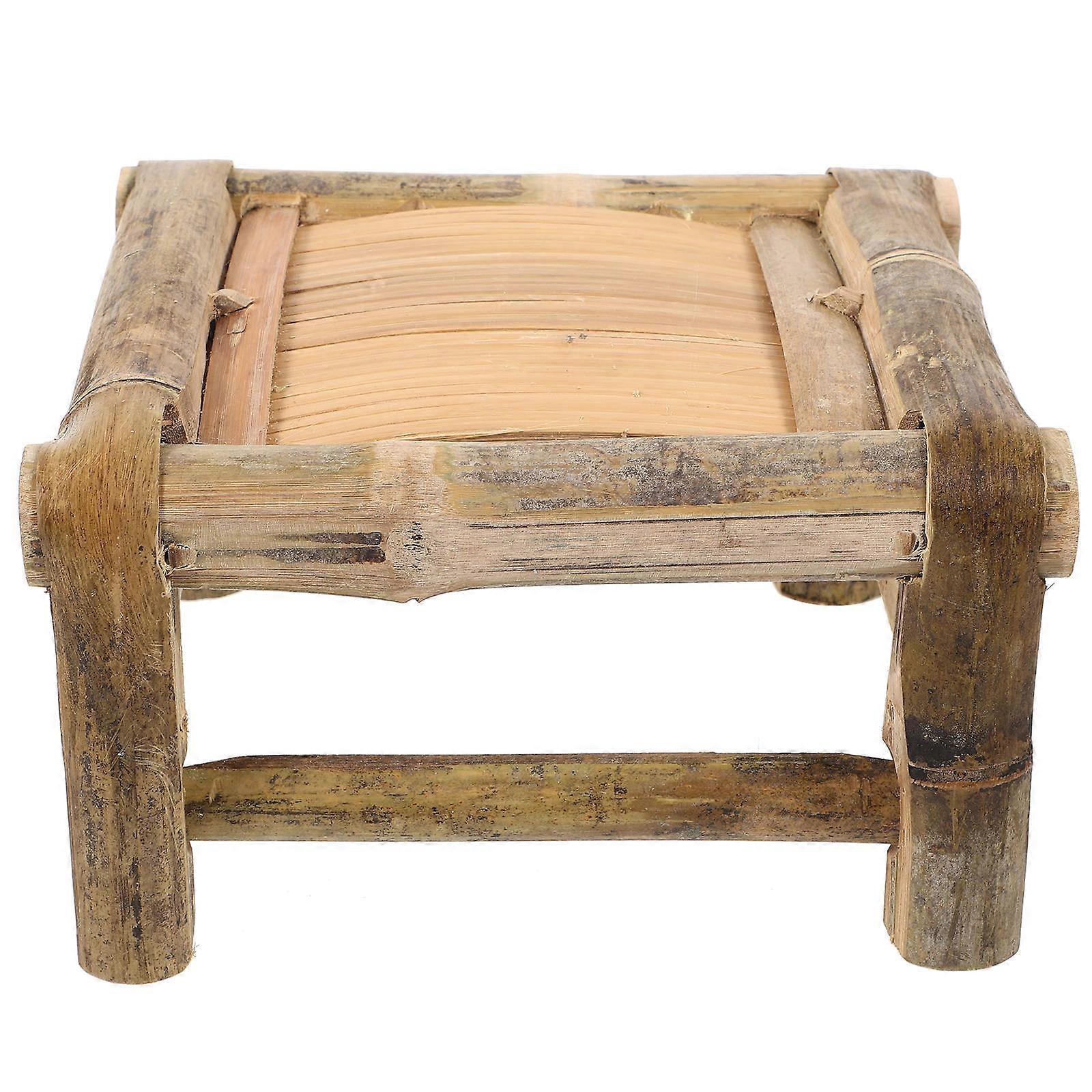 Bamboo Low Stool Small Stool for Foot Support 2Pcs Material