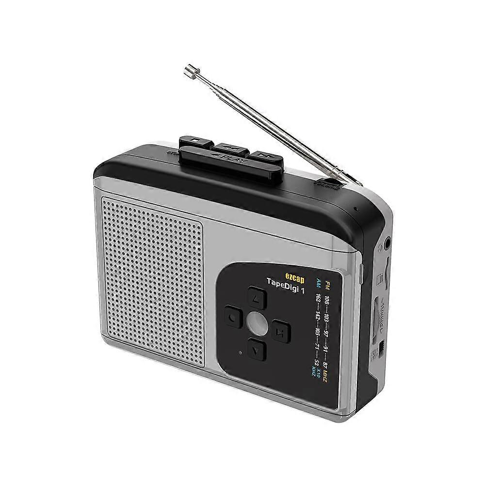 Cassette Tape Player Portable AM FM Radio CassetteToMP3 Converter Sound Recorder BuiltIn Speaker Headphone Jack