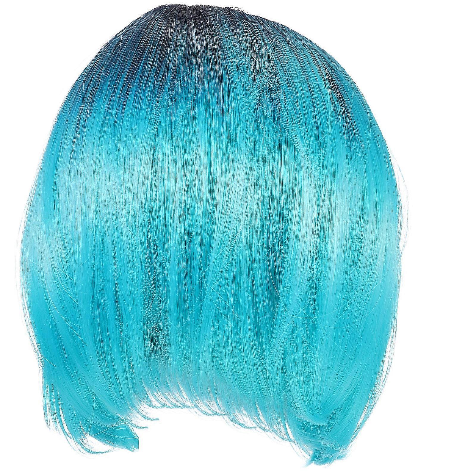 Cosplay Gradient Color Bob Wigs for Decoration Short Straight Bob Wigs