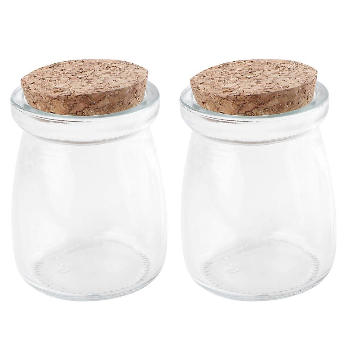 Multi Colored Glass Canisters 2Pcs Food Storage Jars With Airtight Lid Perfect For Home Use Cylindrical Shape 100ml With Lid