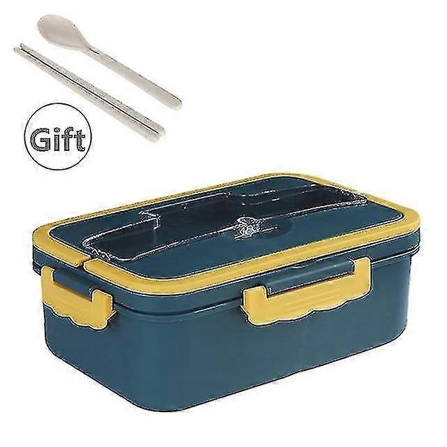 Lunch Boxes Totes Bento Box Japanese Style For Kids Food Container Wheat Straw Material Leak Proof Microwave Blue