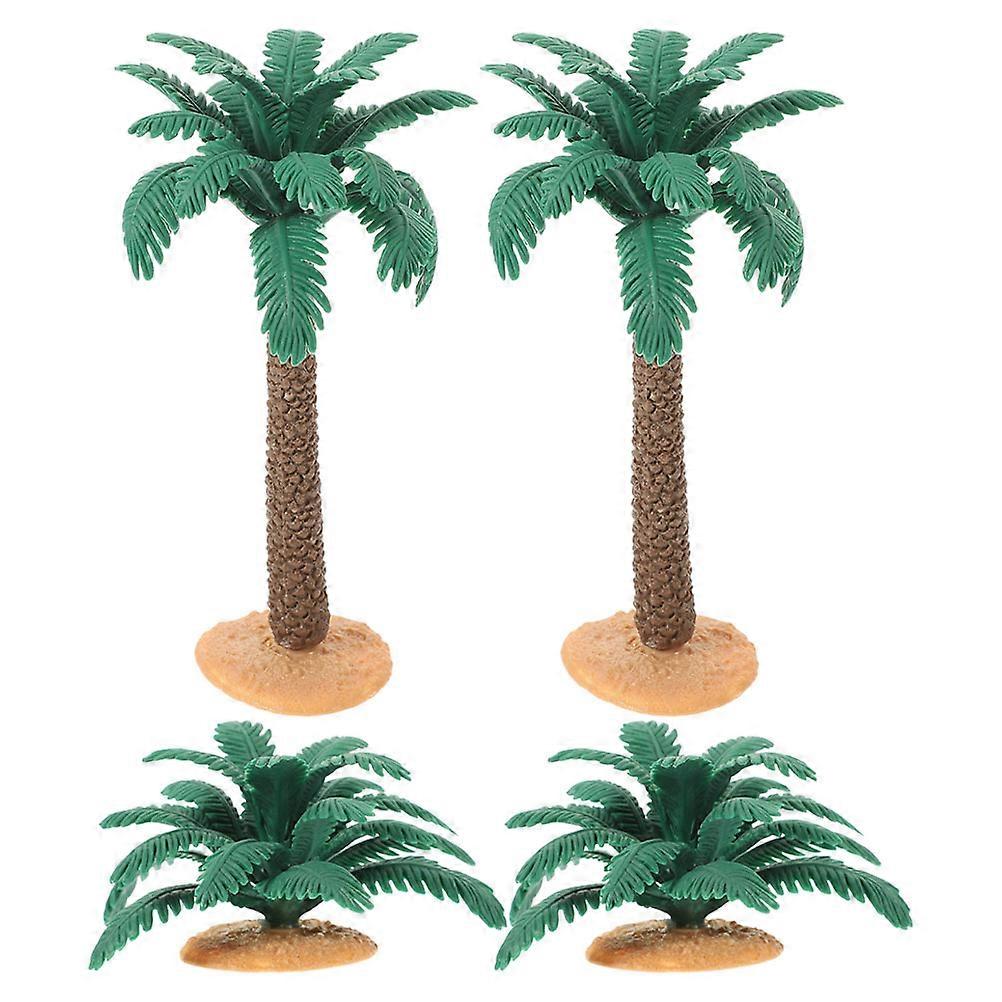 Green Mini Palm Tree Models for Decoration 20Pcs Artificial PVC Trees